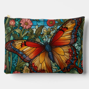 Elegante vlindertuin van gebrandschilderd glas etui