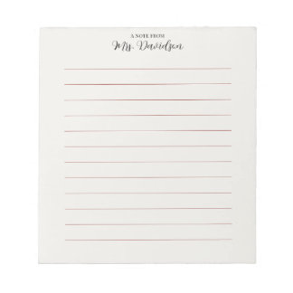 Elegante vloeiende lijnen leraar notitieblok