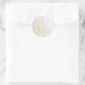Elegante Voeg uw tekst toe Gouden Marmer Sjabloon Ronde Sticker (Tas)