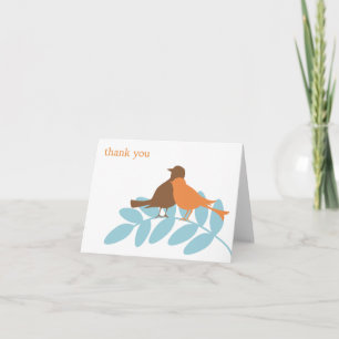 Elegante Vogel Silhouetten Dank U Bedankkaart