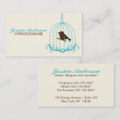 Elegante vogelkooi visitekaartje (Voorkant / Achterkant)