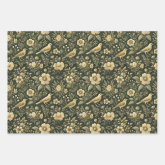 Elegante Vogels & Bloemen Wrap & Decoupage Inpakpapier Vel