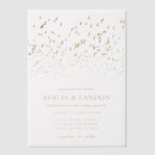 Elegante Vogels van een Veer Zwart en Gouden Bruil Vellum Uitnodigingen (Voorkant)