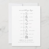 Elegante volgorde van evenementen Wedding tijdlijn Kaart (Voorkant)