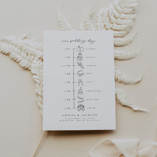 Elegante volgorde van evenementen Wedding tijdlijn Kaart