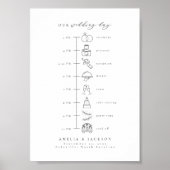 Elegante volgorde van evenementen Wedding tijdlijn Poster (Voorkant)