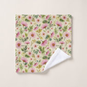 Elegante voorjaarsbloem met monogram bad handdoek (Wasdoekje)