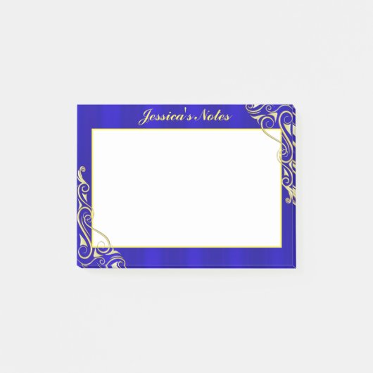 Elegante vorstelijke gouden bloeiende typografie post-it® notes (Voorkant)