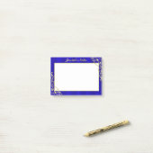 Elegante vorstelijke gouden bloeiende typografie post-it® notes (Op bureau)