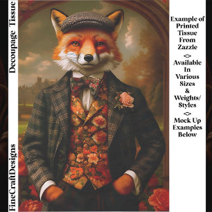 Elegante Vos Heren Portret EW5ZZ Decoupage Tissuepapier