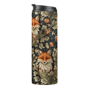 Elegante vossen William Morris geïnspireerd patroo Thermosbeker