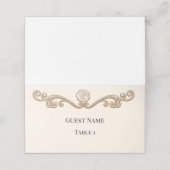 Elegante Vouwde Huwelijks Plaatskaart (Buitenkant ongevouwen)