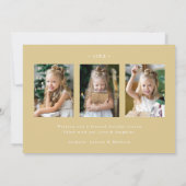 Elegante Vrede op Aarde Script Gold 4 Foto Feestdagenkaart (Achterkant)