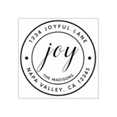 Elegante Vreugde Rond Terugkeeradres Rubberstempel (Afrduk)