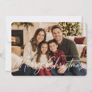 Elegante vrolijk kerstmis familiefoto kerstkaart