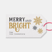 Elegante vrolijke en heldere kerst cadeaulabel (Voorkant (Horizontaal))