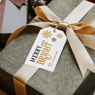 Elegante vrolijke en heldere kerst cadeaulabel