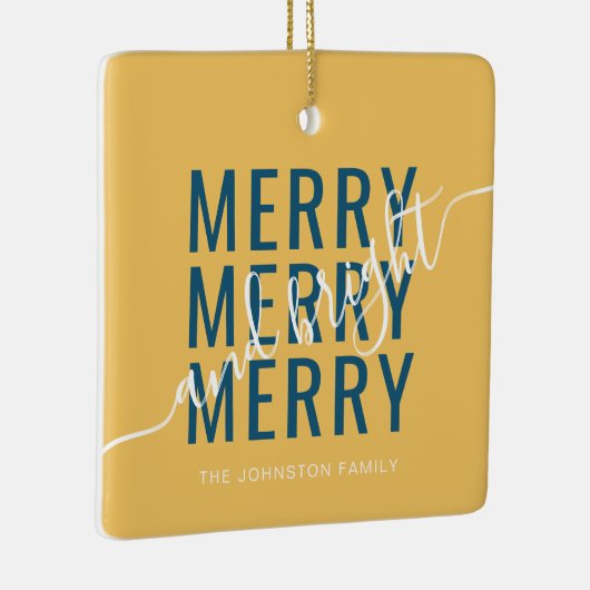 Elegante vrolijke en heldere kerstvakantie keramisch ornament (Rechts)