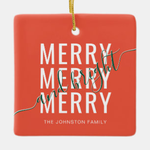 Elegante vrolijke en heldere kerstvakantie keramisch ornament
