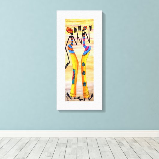 Elegante, vrolijke en vrolijke dans canvas afdruk (Insitu (Houten vloer))