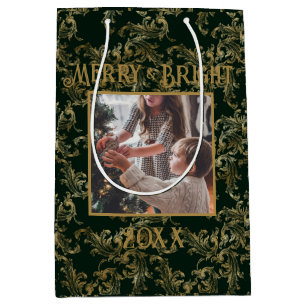 Elegante vrolijke & heldere foto groen medium cadeauzakje
