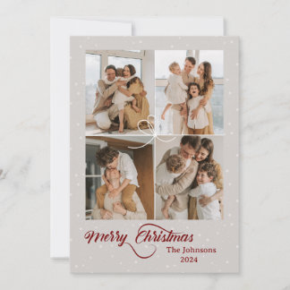 Elegante vrolijke kerst familie fotokaart feestdagenkaart