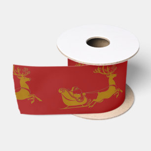 Elegante Vrolijke Kerst Gouden Kerstman Deer Sled Lint