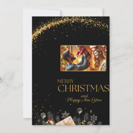 Elegante vrolijke kerst Kaart met familiefoto