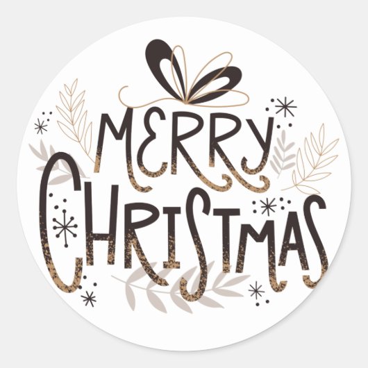 Elegante vrolijke kerst script Sticker (Voorkant)