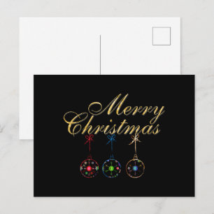 Elegante vrolijke kerst sneeuwvlok kunst briefkaart