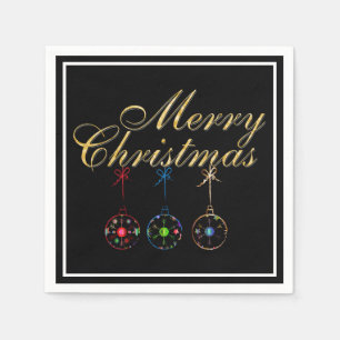 Elegante vrolijke kerst sneeuwvlok kunst servet