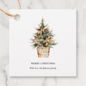 Elegante vrolijke kerstboom bedankjes labels (Voorkant)