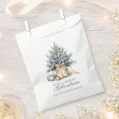 Elegante Vrolijke Kerstboom Goud Blauw Aangepaste Bedankzakje (Geknipt)
