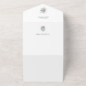 Elegante vrolijke kerstkalligrafie 1-Foto All In One Uitnodiging (Buitenkant)