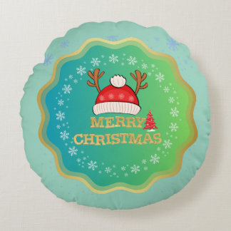 Elegante vrolijke kerstvakantie decor rond kussen