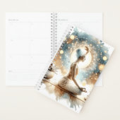 Elegante vrouw abstracte yoga pose planner (Display)