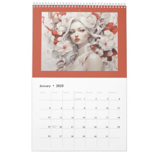 Elegante vrouw art design kalender