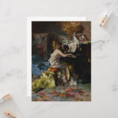 Elegante vrouw die piano speelt (Giovanni Boldini) Kaart (Voorkant / Achterkant in situ)