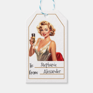 Elegante Vrouw Gepersonaliseerd naar en van (10) Cadeaulabel
