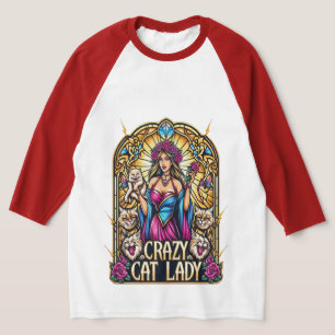 Elegante Vrouw Holding Kitten Met Omliggende Katte T-shirt