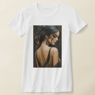 Elegante vrouw in 3D-micro-mozaïek – Luxe T-shirt