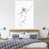 Elegante vrouw in beweging schets - Premium Canvas Afdruk (Insitu (Slaapkamer))