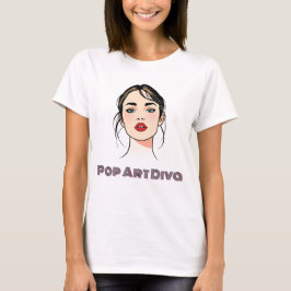 Elegante vrouw in minimalistische Pop kunst T-shirt