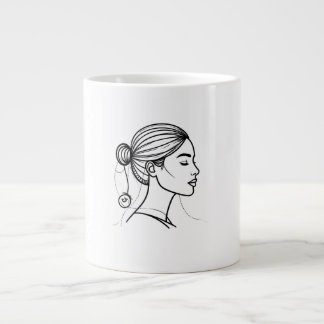 Elegante vrouw lijnkunst extra grote beker