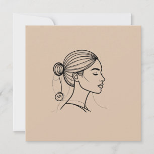 Elegante Vrouw Lijnkunst Kaart
