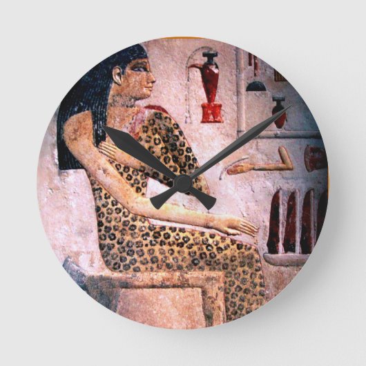 ELEGANTE VROUW, MODE EN ZWARE ZWARE ZWARE EGYPTE RONDE KLOK (Voorkant)