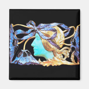 ELEGANTE VROUW SCHOONHEID JUIWEL /DAME, BLAUWE STR MAGNEET