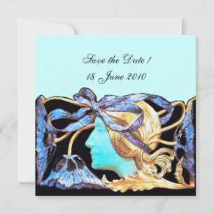 ELEGANTE VROUW SCHOONHEID JUIWEL /DAME, BLAUWE STR SAVE THE DATE