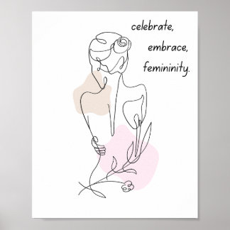 Elegante Vrouw vorm illustratie kunst Poster