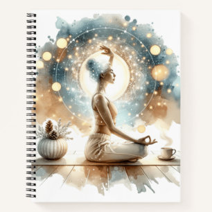 Elegante vrouw yoga pose Spiral Notitieboek